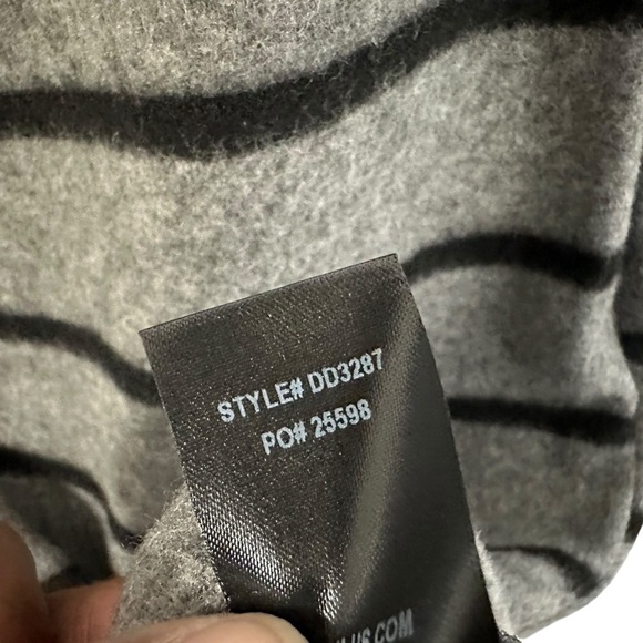 Lulus Womens Nella Rust Striped Off the Shoulder Sweater Dress Sz XL Gray Black - Picture 8 of 9